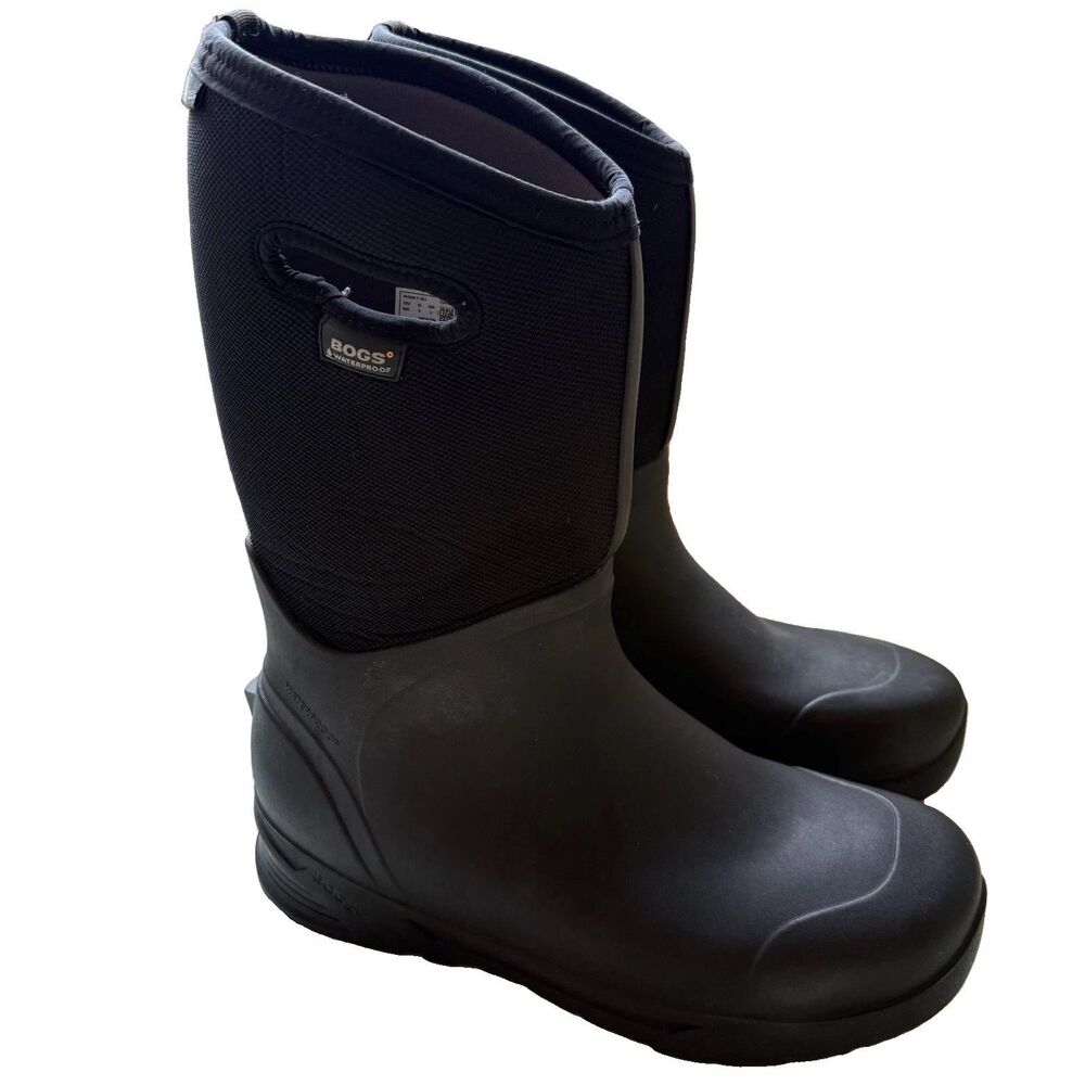 Bogs Bozeman Tall Yulx Black Boots Men’s Size 14 Insulated Neo-Tech Chore Boots